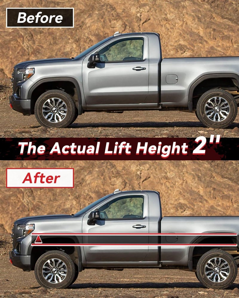 PROEZE 2" Leveling Lift Kits for 2007-2026 Silverado 1500/2007-2026 Sierra 1500, 2 inch Forged Front Strut Spacers Suspension Leveling Kits - Image 3